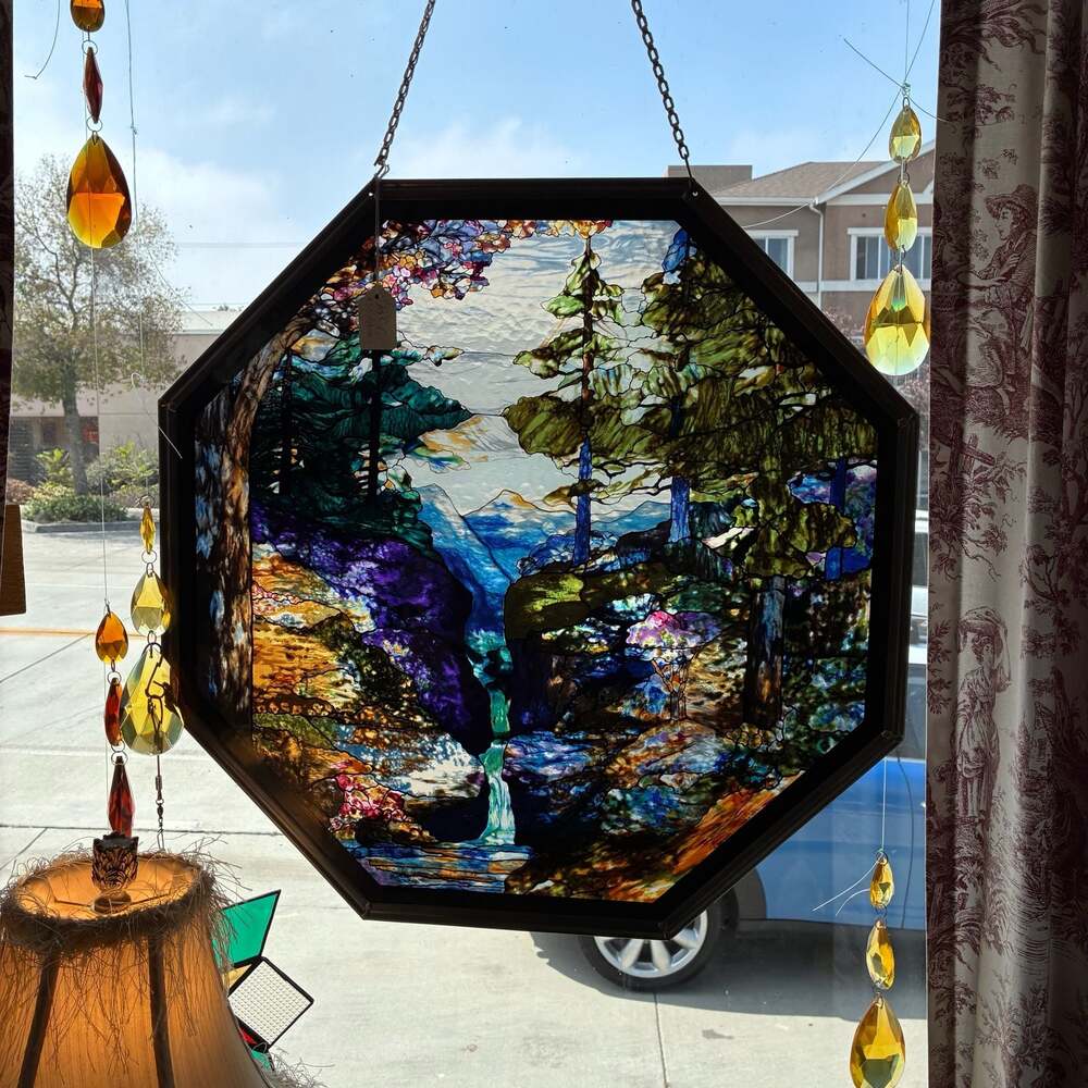 Stained Glass, Vintage River of Life by Louis C. Tiffany (C)Glassmasters USA